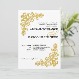 Invitación Boda Vintage Gold