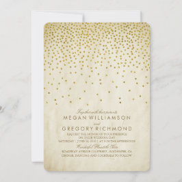 Invitación Boda Vintage Gold Confetti