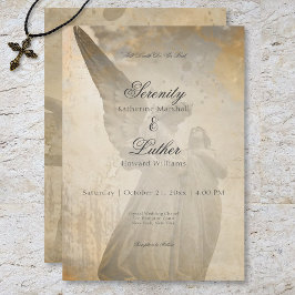 Invitación Boda Vintage Gothic Stone Angel