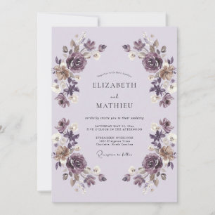 Invitación Boda Vintage Lavanda Pulida