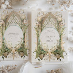 Invitación Boda vintage marfil-crema floral Art Nouveau<br><div class="desc">Esta exquisita invitación a la boda combina la elegancia intemporal del Art Nouveau con una estética botánica moderna, perfecta para parejas que buscan una mezcla de clásico y contemporáneo para su día especial. El frente de la invitación incluye un intrincado arco de estilizados elementos florales, con suaves rosas de marfil...</div>