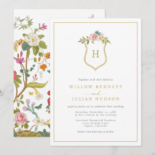 Invitación Boda Vintage Monograma
