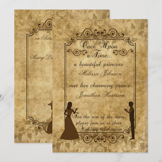 Invitación Boda vintage Novia Groom Invitar una vez (Anverso / Reverso)