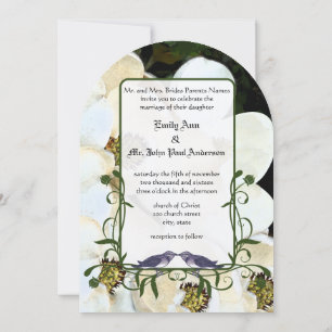 Invitación Boda Vintage Renacimiento Medieval Magnolia Pájaro