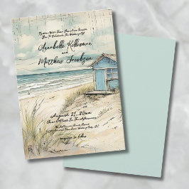 Invitación Boda Vintage Rústica Elegante Costera de Playa