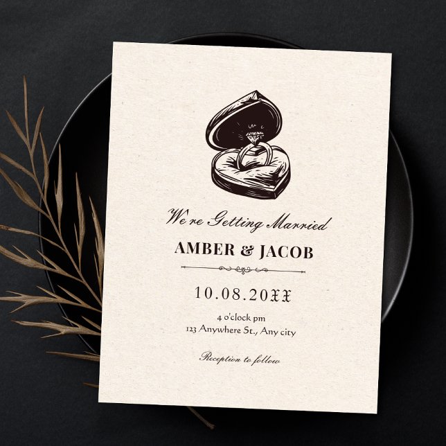 Invitación Boda vintage simple elegante  (Subido por el creador)