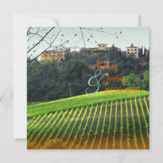 Invitación Boda Vintage, Toscana Vinyard/destino