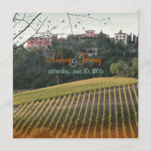 Invitación Boda Vintage, Toscana Vinyard/destino