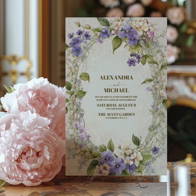 Invitación Boda Vintage William Morris Lavender (Subido por el creador)