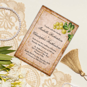 Invitación Boda Vintage Yellow Berries