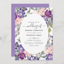 Invitación Boda Violet and Plum Floral