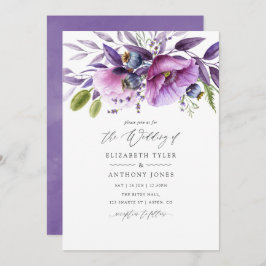 Invitación Boda Violet Poppy Floral