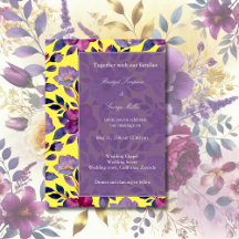 boda violeta de colores vivos de flores silvestres