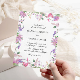 Invitación Boda violeta de flores de lavanda