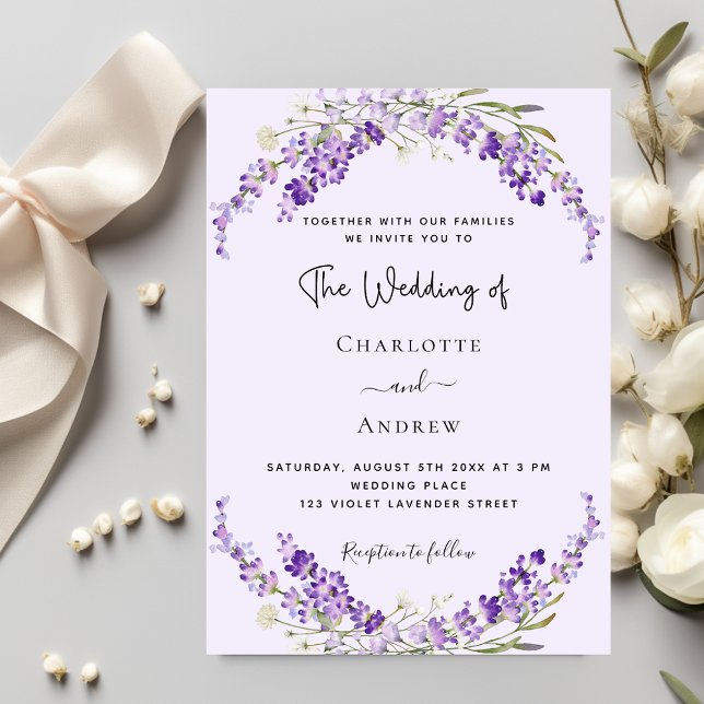 Invitación Boda violeta de flores de lavanda (Subido por el creador)