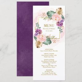 Invitación Boda violeta de Rubor tropical con flores de clase