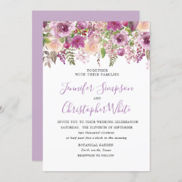 Invitación Boda violeta floral de lavanda morada