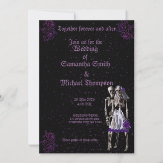 Invitación Boda violeta gótico personalizable