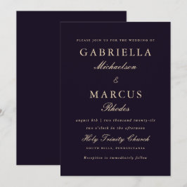 Invitación Boda violeta honesto simple y elegante