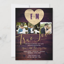 Invitación Boda violeta rusa invita a agregar 3 FOTOS