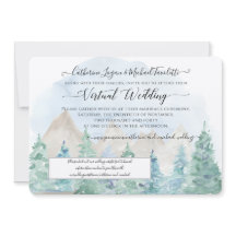 Boda virtual de acuarela de los árboles forestales