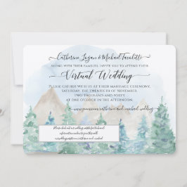 Invitación Boda virtual de acuarela de los árboles forestales