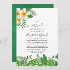 Invitación Boda virtual de acuarela hawaiana Aloha Luau