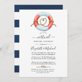Invitación Boda virtual de acuarela Nautical Online