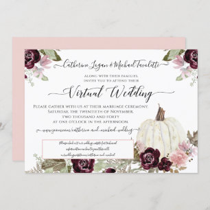 Invitación Boda virtual de calabaza floral de Rubor en Borgoñ