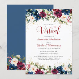 Invitación Boda virtual de color de agua de la Marina de Borg