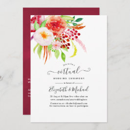 Invitación Boda virtual de encanto rústico de Marsala