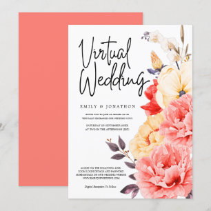 Invitación Boda virtual de floral de color de agua de la Magn