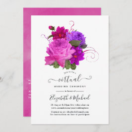 Invitación Boda virtual de Floral de Moda Vintage en línea