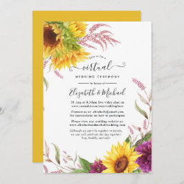 Invitación Boda virtual de girasol en línea