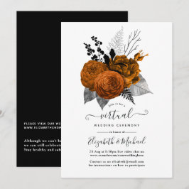 Invitación Boda virtual de Halloween floral vintage en línea