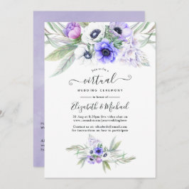 Invitación Boda virtual de la Floral de Pastel Violet en líne