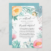 Boda virtual de la floral tropical Dusty Pastel
