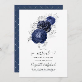 Invitación Boda virtual de la marina rusa y la floral platead
