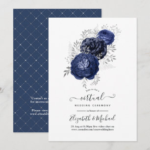 Invitación Boda virtual de la marina rusa y la floral platead