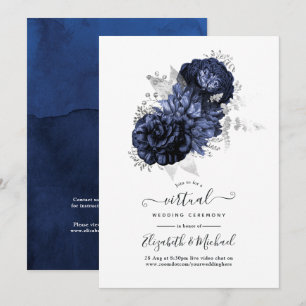 Invitación Boda virtual de la marina rusa y la floral platead