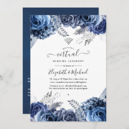 Invitación Boda virtual de la Marina y Floral Blanca en línea