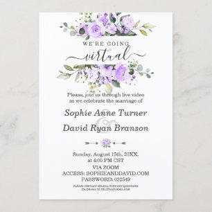 Invitación Boda virtual de las flores de lavadora acuarela