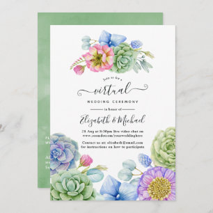 Invitación Boda virtual de moda y exitosa floral en línea