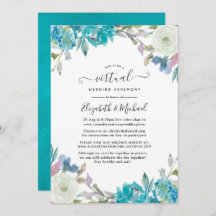 Boda virtual de Pastel Blue Floral Online