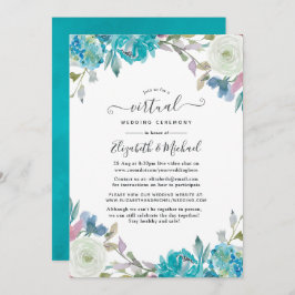 Invitación Boda virtual de Pastel Blue Floral Online