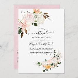 Invitación Boda virtual de Pastel Floral Online