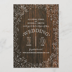 Invitación Boda virtual de transmisión en vivo Barnwood Respi