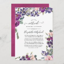 Boda virtual de Violet and Plum Floral Online