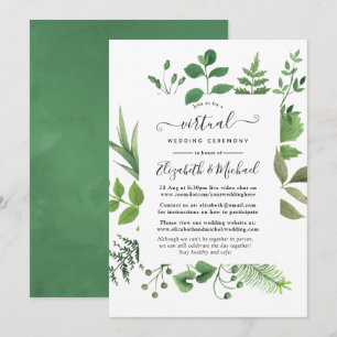 Invitación Boda virtual de Woodland Forest Greenery Online