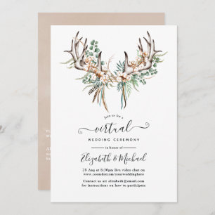 Invitación Boda virtual del Boho Cotton y Eucalyptus